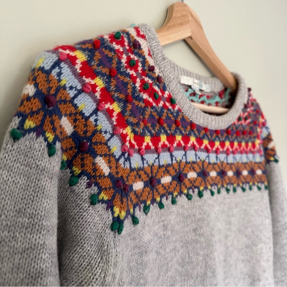 Boden Gray Fair Isle Sweater - UK 6 / US 2